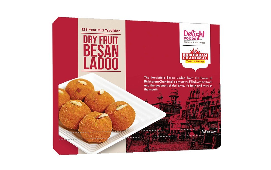 Delight Foods Dry Fruit Besan Ladoo    Box  400 grams